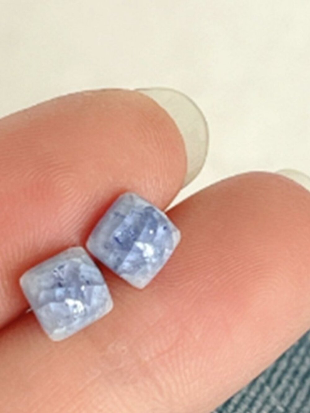 Minimalist Small Square Light‑Blue Stud Earrings Casual Women Jewelry